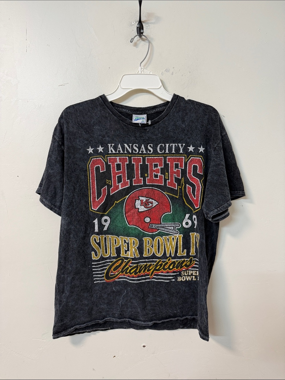 Kansas City Chiefs Short Sleeve Graphic Tee - Black Vintage Wash